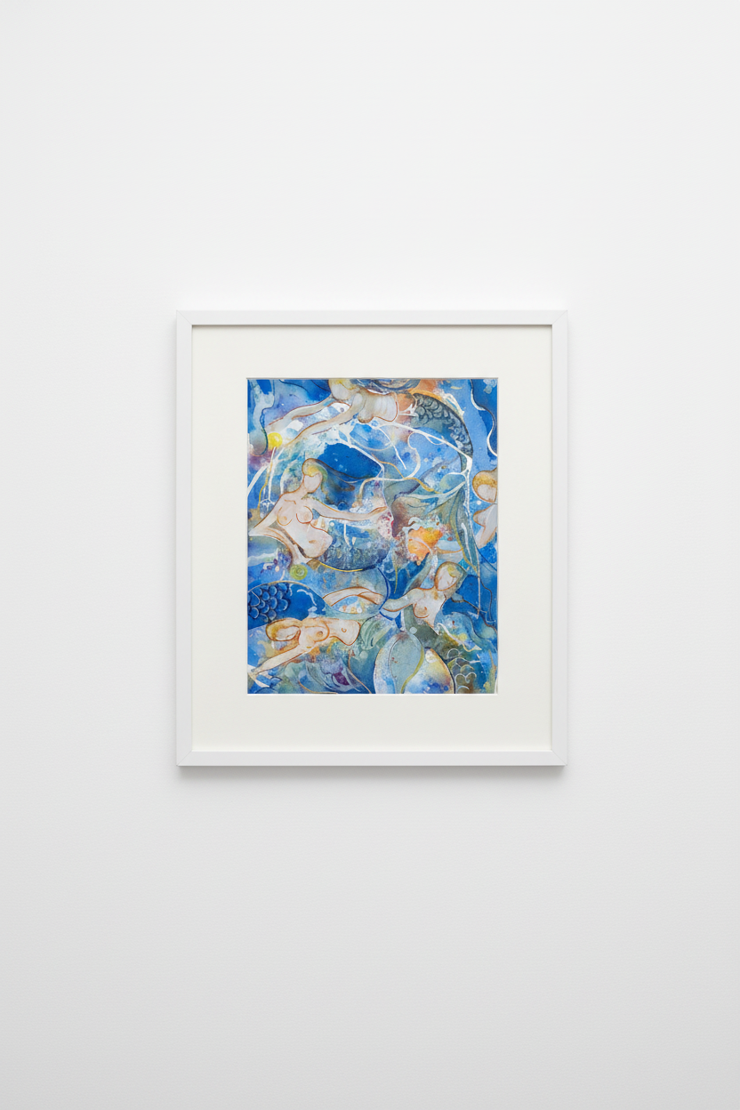 A3 Mermaid Painting Gallery Wall