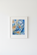 A3 mermaid painting gallery wall mockup in white frame
