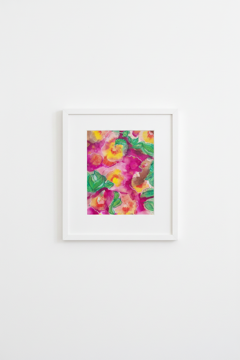 A3 painting gallery wall mockup in white frame