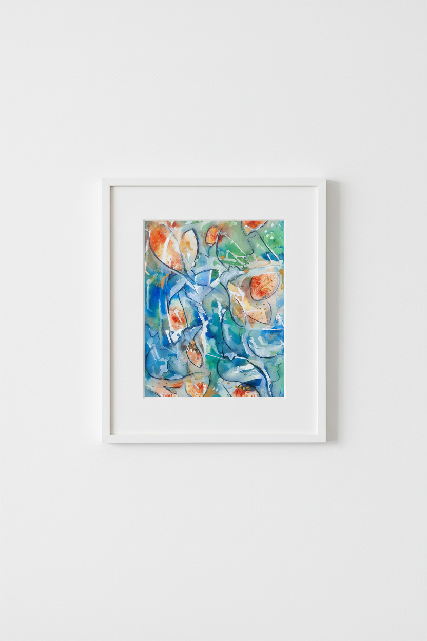A3 painting gallery wall mockup in white frame