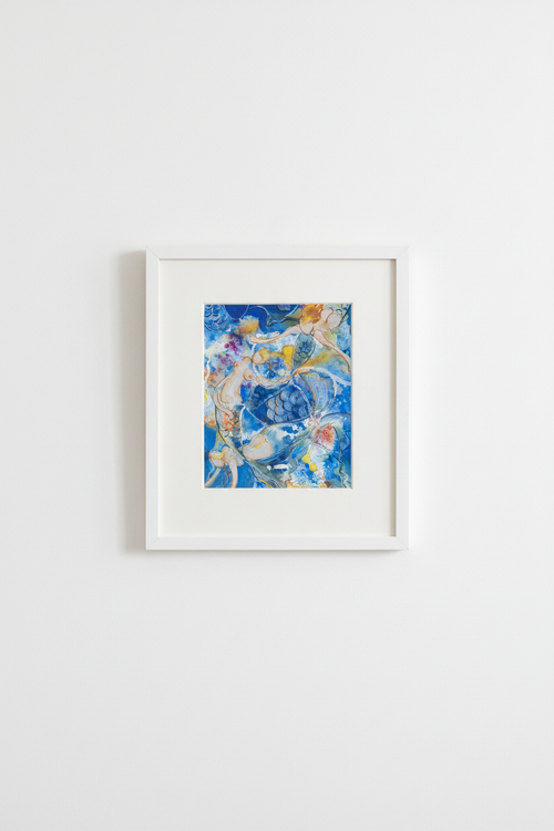A3 mermaid painting gallery wall mockup in white frame