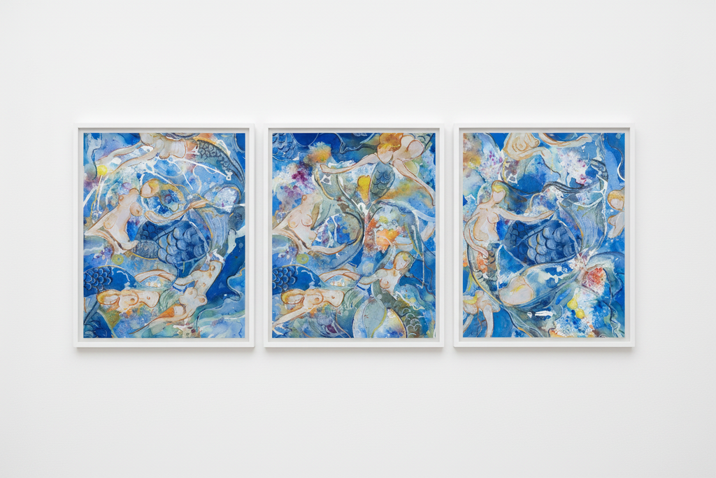 Mermaid Triptych Gallery Wall